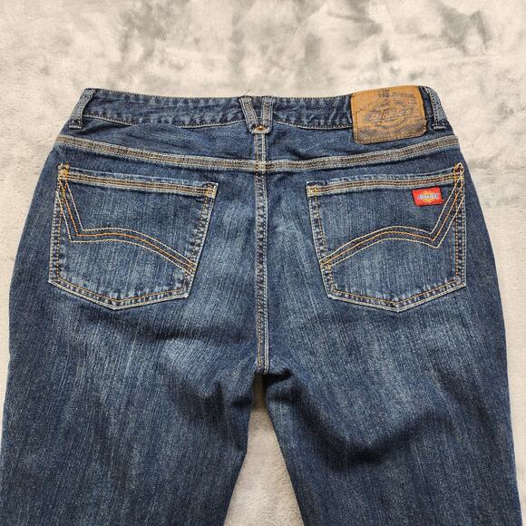 Vintage Y2K Dickies Jeans Womens 4 Blue Low Rise Slim Fit Bootcut Flare Leg - Picture 4 of 15